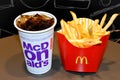 Large McDonalds Cheeseburger French Fries and Coke Royalty Free Stock Photo